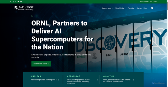 Security scan screenshot of https://www.ornl.gov/