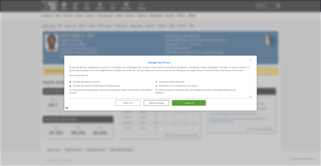 Security scan screenshot of https://basketball.realgm.com/player/Kyrie-Irving/Summary/7118