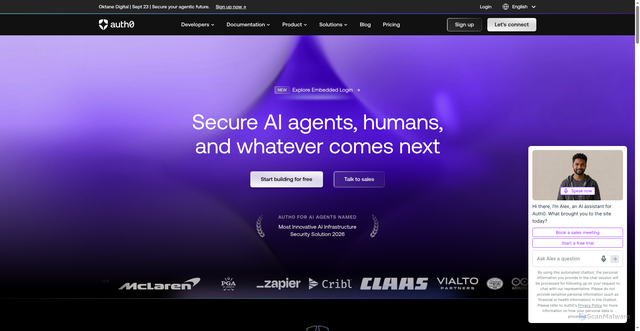 Security scan screenshot of https://archre.us.auth0.com