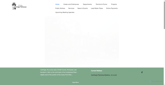 Security scan screenshot of https://www.townofcarthagetn.gov/
