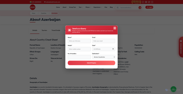Security scan screenshot of https://www.dookinternational.com/about/azerbaijan