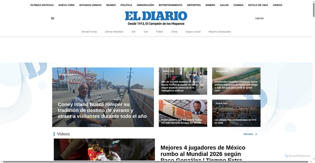 Security scan screenshot of https://eldiariony.com