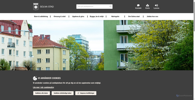 Security scan screenshot of http://www.solna.se