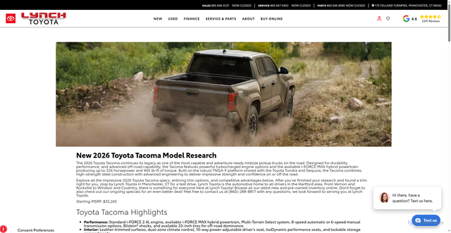 Security scan screenshot of https://www.lynchtoyota.com/new-toyota-tacoma-model-review/
