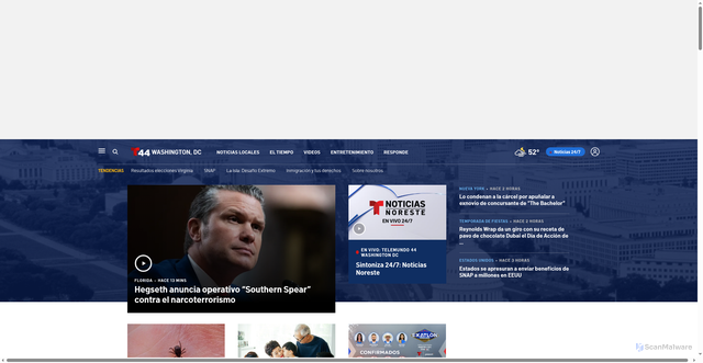 Security scan screenshot of https://www.telemundowashingtondc.com/
