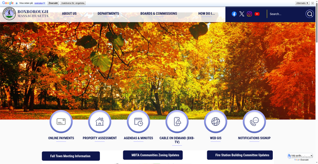 Security scan screenshot of https://boxborough-ma.gov/