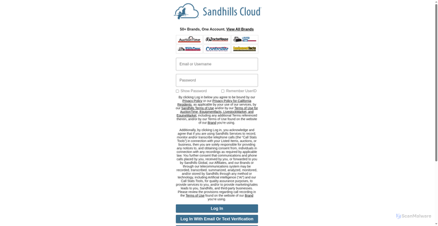 Security scan screenshot of https://dealers.sandhills.com