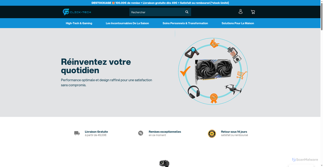 Security scan screenshot of https://www.click-tech.fr