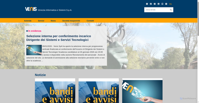 Security scan screenshot of https://www.venis.it/