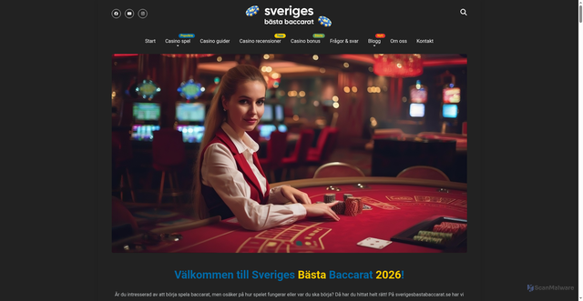 Security scan screenshot of https://sverigesbastabaccarat.se
