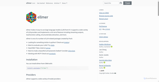 Security scan screenshot of https://elmer.tidyverse.org