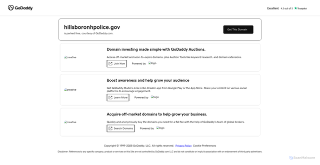 Security scan screenshot of https://hillsboronhpolice.gov/