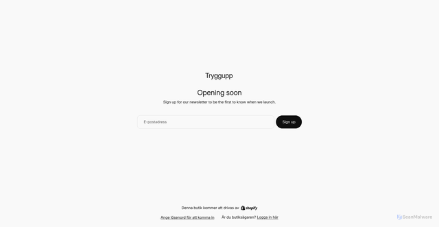 Security scan screenshot of https://tryggupp.se