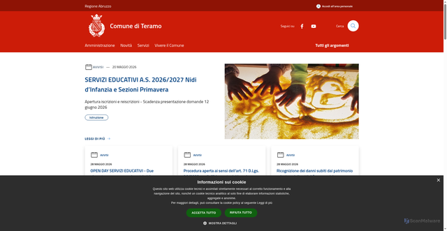 Security scan screenshot of https://www.comune.teramo.it