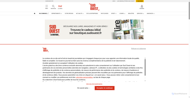 Security scan screenshot of https://www.sudouest.fr/sport/football/equipe-de-france/florian-thauvin-apres-france-azerbaidjan-3-0-apres-mon-but-j-etais-comme-un-enfant-26284740.php