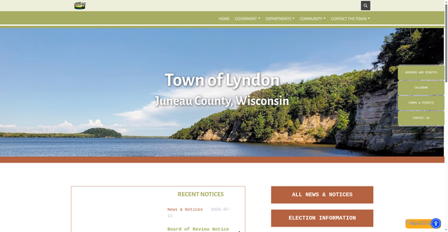 Security scan screenshot of https://townoflyndonwi.gov/