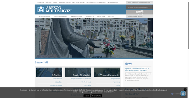 Security scan screenshot of https://www.arezzomultiservizi.it