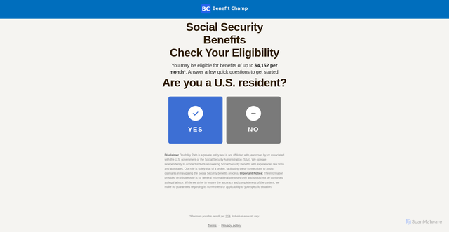 Security scan screenshot of https://lp.disabilitypath.com/