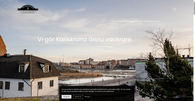 Security scan screenshot of https://stadsbudskarenkarlskrona.se