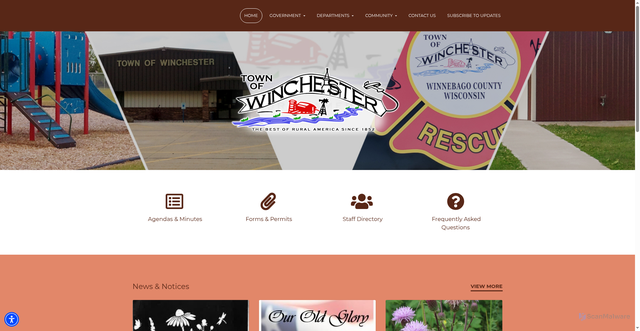 Security scan screenshot of https://townofwinchesterwi.gov/