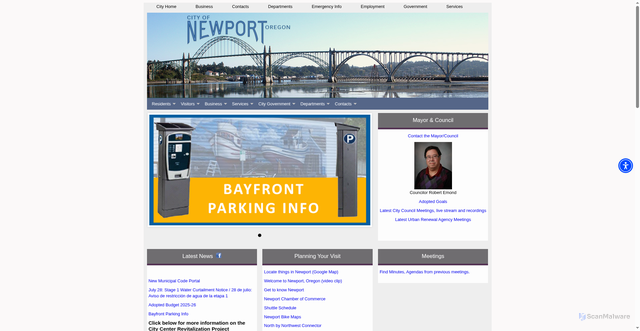 Security scan screenshot of https://newportoregon.gov/