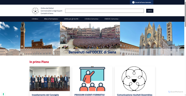Security scan screenshot of https://siena.commercialisti.it/
