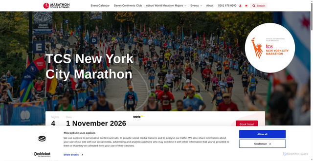 Security scan screenshot of https://marathontours.com/en-gb/events/new-york-city-marathon/