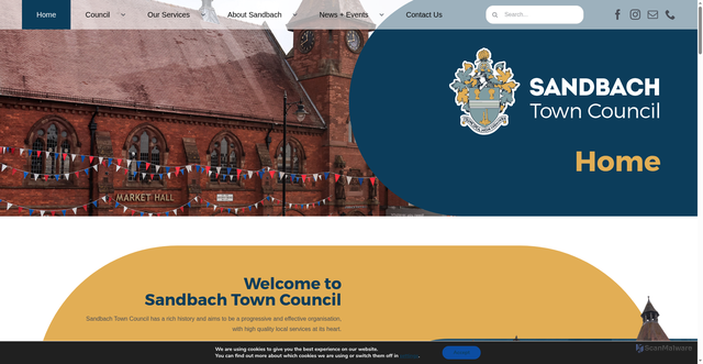 Security scan screenshot of https://sandbach.gov.uk/