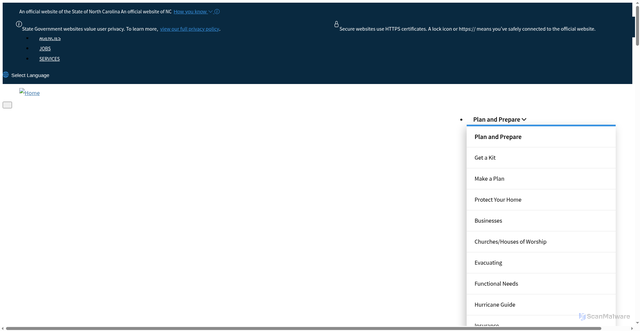 Security scan screenshot of https://www.readync.gov/