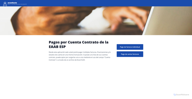 Security scan screenshot of https://aguaeab.com/pagar-factura