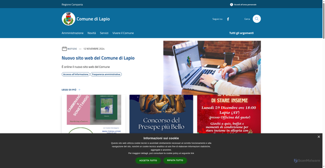 Security scan screenshot of https://www.comune.lapio.av.it/it