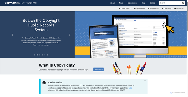 Security scan screenshot of https://copyright.gov/