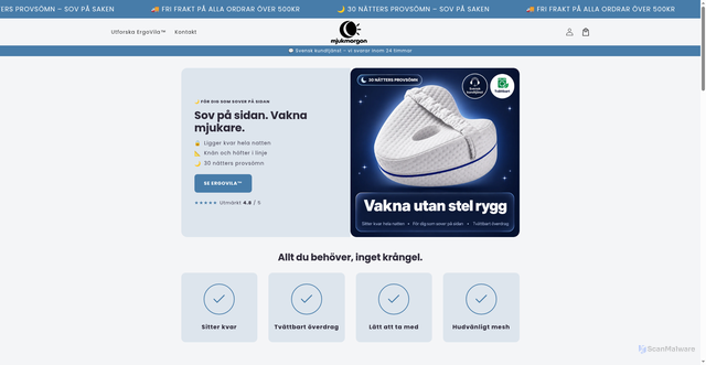 Security scan screenshot of https://mjukmorgon.se