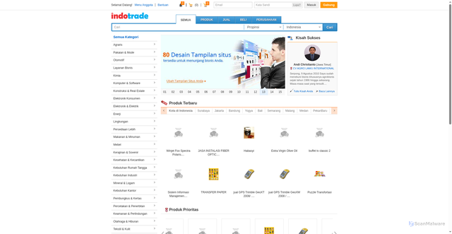 Security scan screenshot of https://indotrade.com