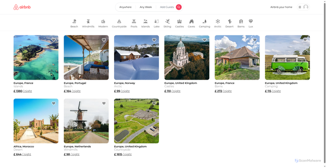 Security scan screenshot of https://www.rent-a-bnb.vercel.app/
