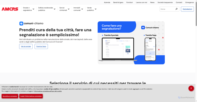 Security scan screenshot of https://www.amcps.it/