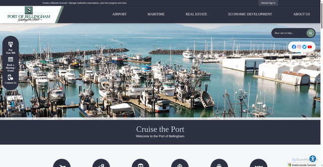 Security scan screenshot of https://www.portofbellingham.com/