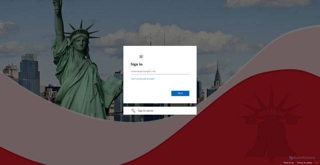 Security scan screenshot of https://libertycoke-my.sharepoint.com
