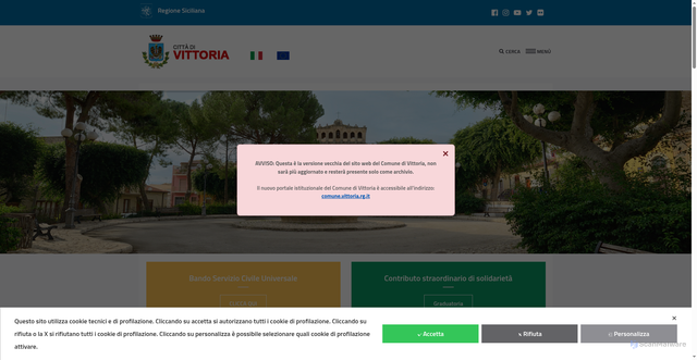 Security scan screenshot of https://www.comunevittoria-rg.it/