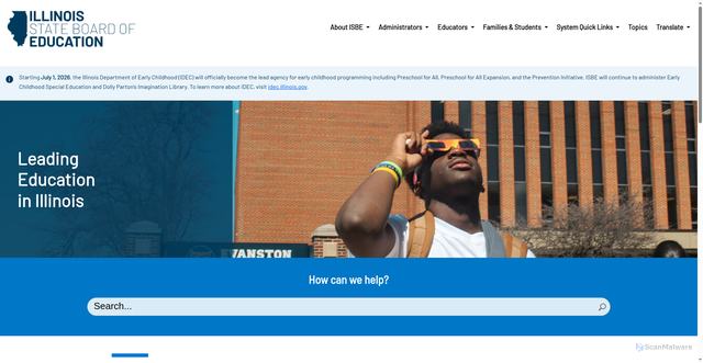 Security scan screenshot of https://www.isbe.net
