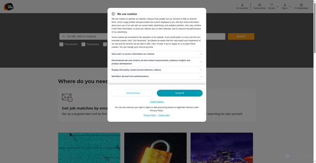 Security scan screenshot of https://cwjobs.co.uk