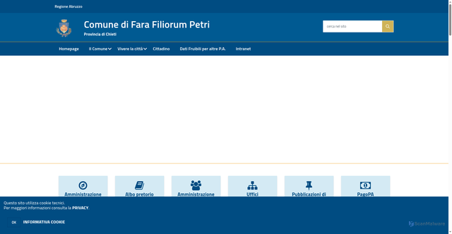 Security scan screenshot of https://www.comunefarafiliorumpetri.it/hh/index.php