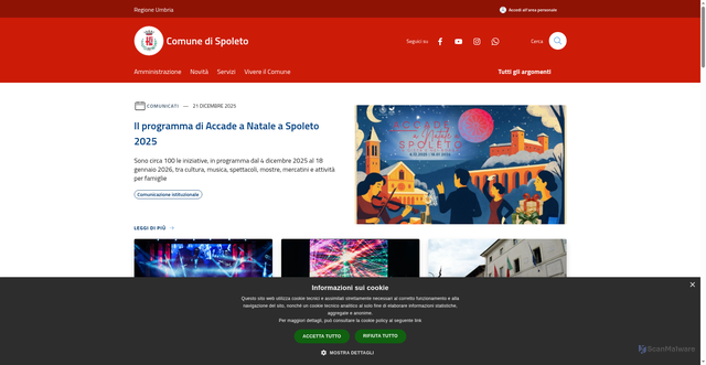 Security scan screenshot of https://www.comune.spoleto.pg.it/it