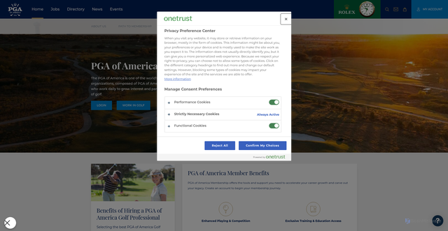 Security scan screenshot of https://pga.org/index