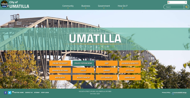 Security scan screenshot of https://www.umatilla.gov/