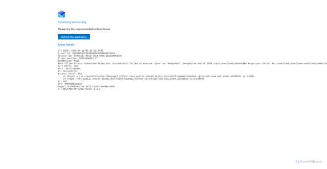 Security scan screenshot of https://us1.ocws1.live.com.akadns.net