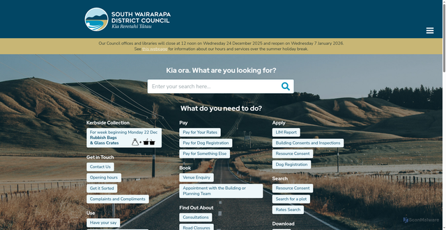 Security scan screenshot of https://swdc.govt.nz/