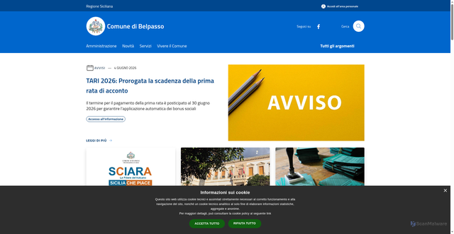 Security scan screenshot of https://www.comune.belpasso.ct.it
