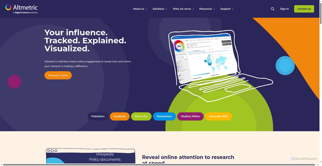 Security scan screenshot of https://link.altmetric.com