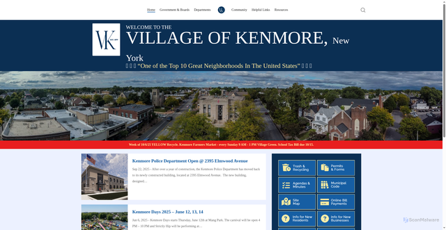Security scan screenshot of https://www.kenmoreny.gov/